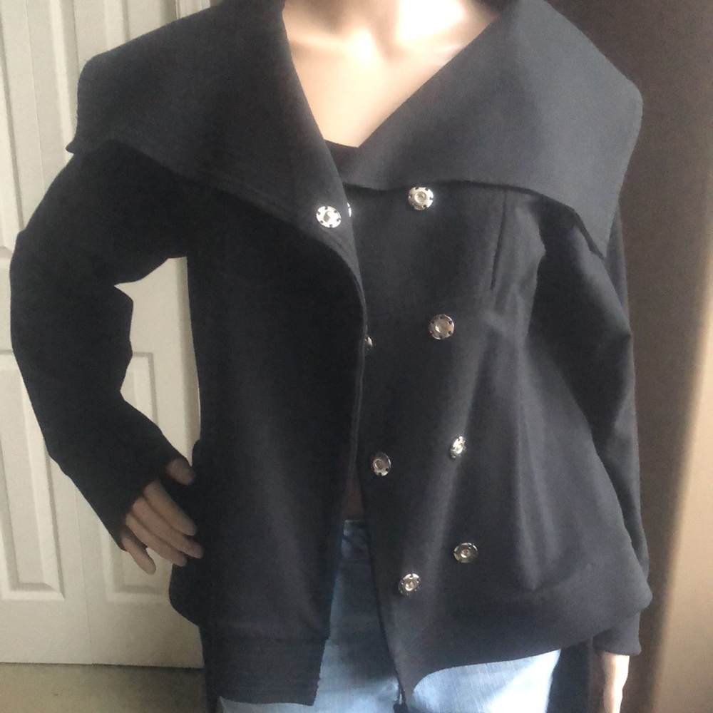 Mercer and Madison Short Black Belted Jacket